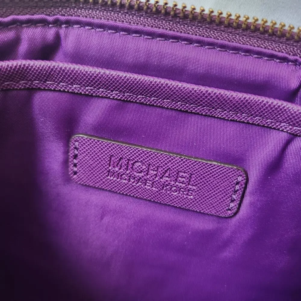 Michael Kors Kieran Women's Purple Quilted Clutch Large Wristlet